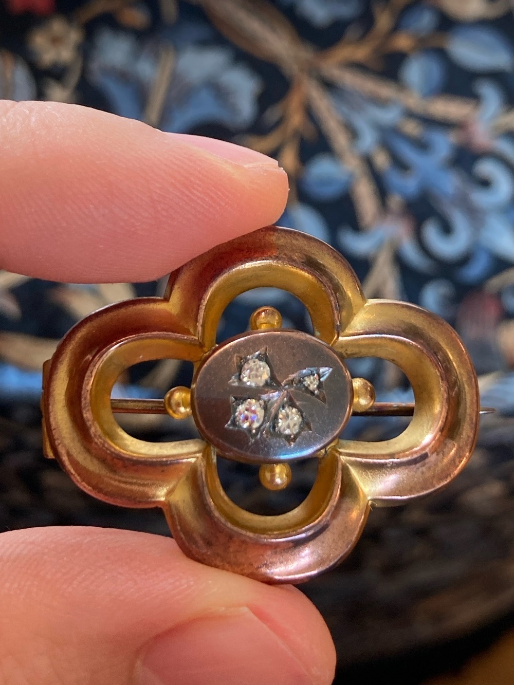 Georgian/Victorian Mine Cut Diamonds Mourning Brooch w/Secret Glass Compartment